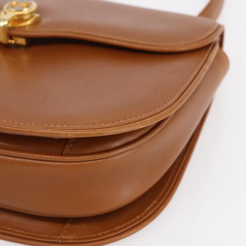 GUCCI Hand Bag Leather Brown Gold Auth 154667 - Picture 9 of 16